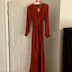 VICI long sleeved wrap maxi dress